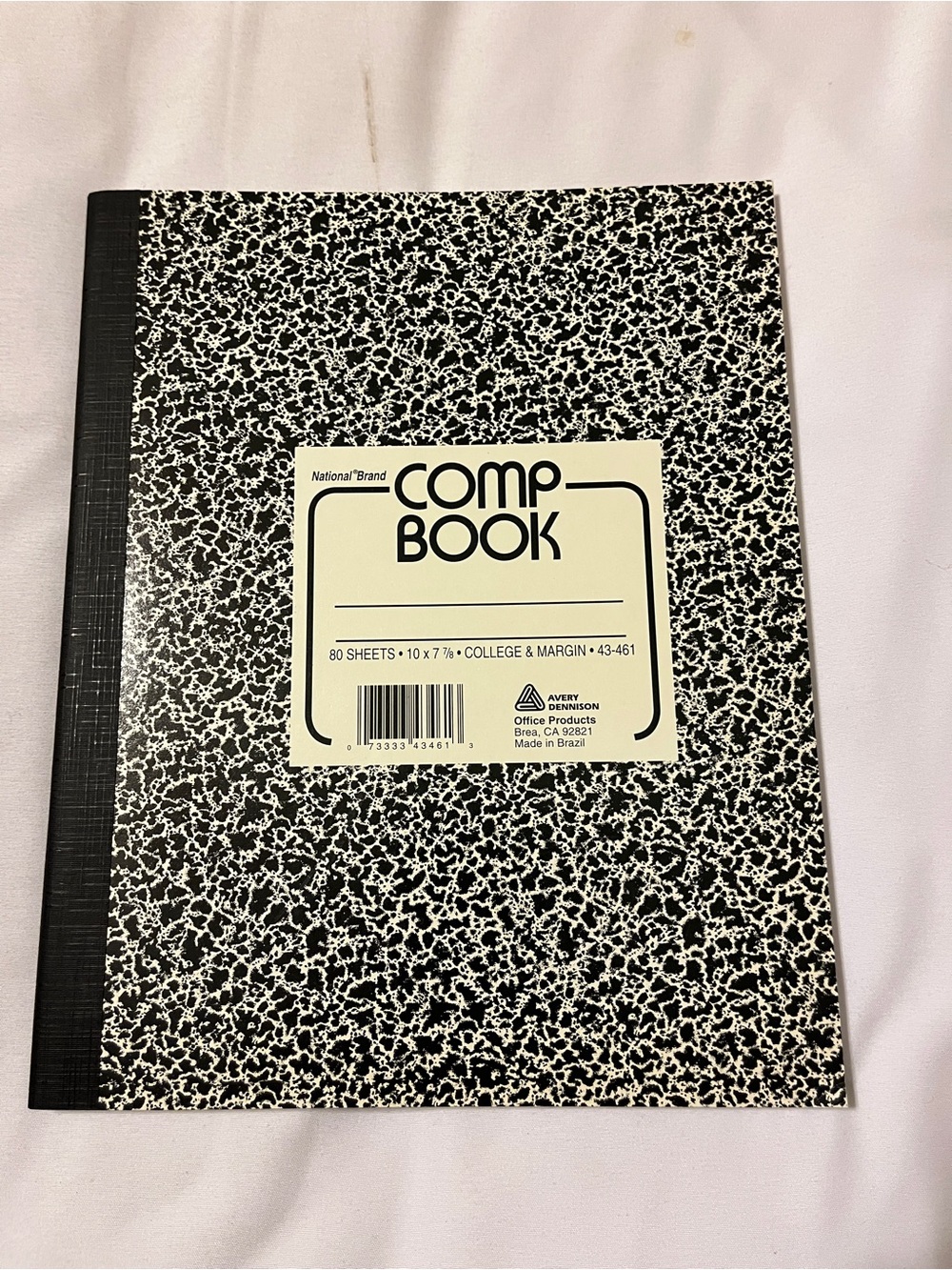 National Brand Composition Notebook College Ruled 80 Sheets Black White 10x7.8